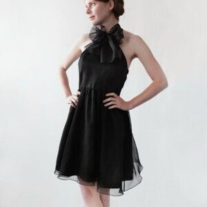 Anthropologie  black organza silk dress size 4 Alexandra Grecco
